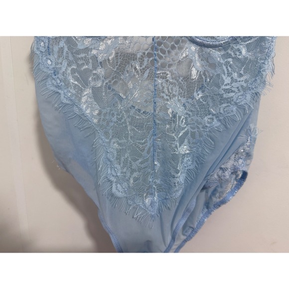 Windsor Baby Blue Lace Teddy Bodysuit Sheer Mesh Bustier Lingerie S - Picture 4 of 8